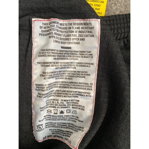 Duluth Trading Co. Men's Osha Approved Black Base Layer Pants Size XL NWT - Picture 7 of 7